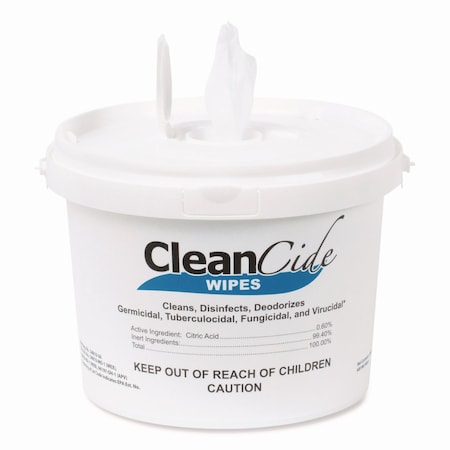 Wexford Labs CleanCide Disinfecting Wipes, 1-Ply, 8 x 5.5, Fresh Scent, White, 400/Tub 3130B400DEA